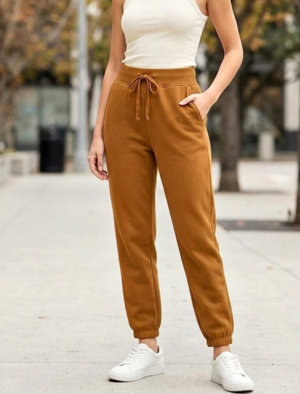 Double Zero Pale Brown Jogger Pants Nwts 
Fleece Lined 30 Inseam 80% Cotton!